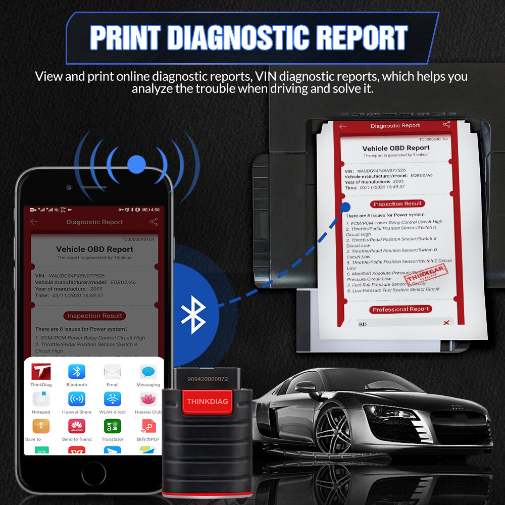 THINKCAR THINKDIAG Bidirectional OBD2 Scanner Diagnostic Tool Full Software free