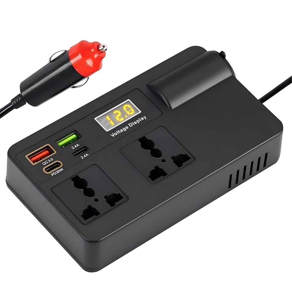 200W Power Inverter DC 12V to 110V AC Car Plug Adapter Outlet Converter for Car