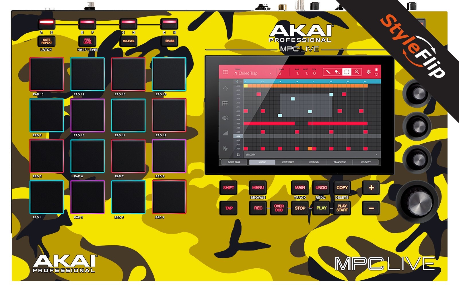AKAI MPC Live Skin | Yellow Camo | Protective Decal | StyleFlip Skins