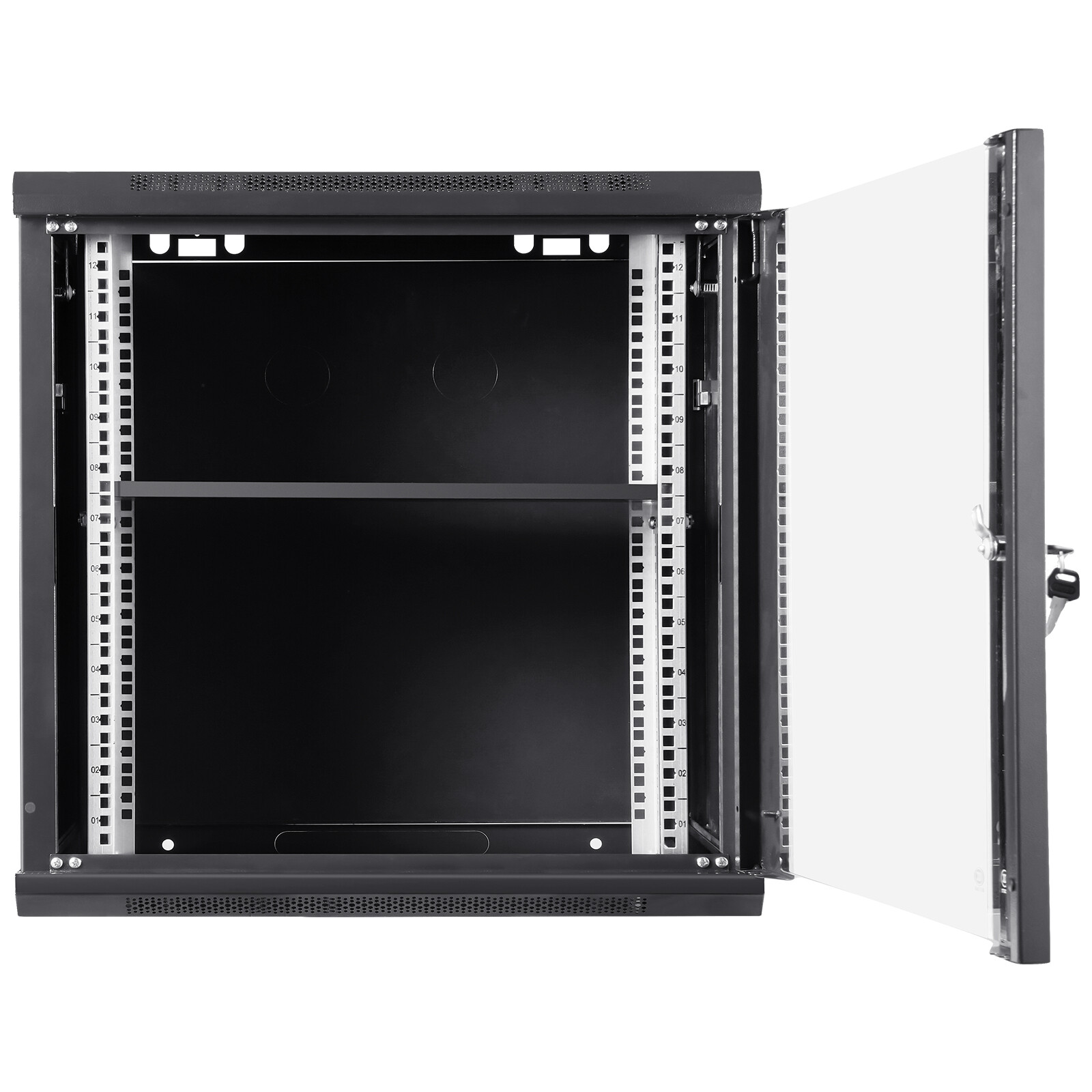 VEVOR 9U Wall Mount Network Server Rack Cabinet Enclosure 15.5'' Deep Door Lock