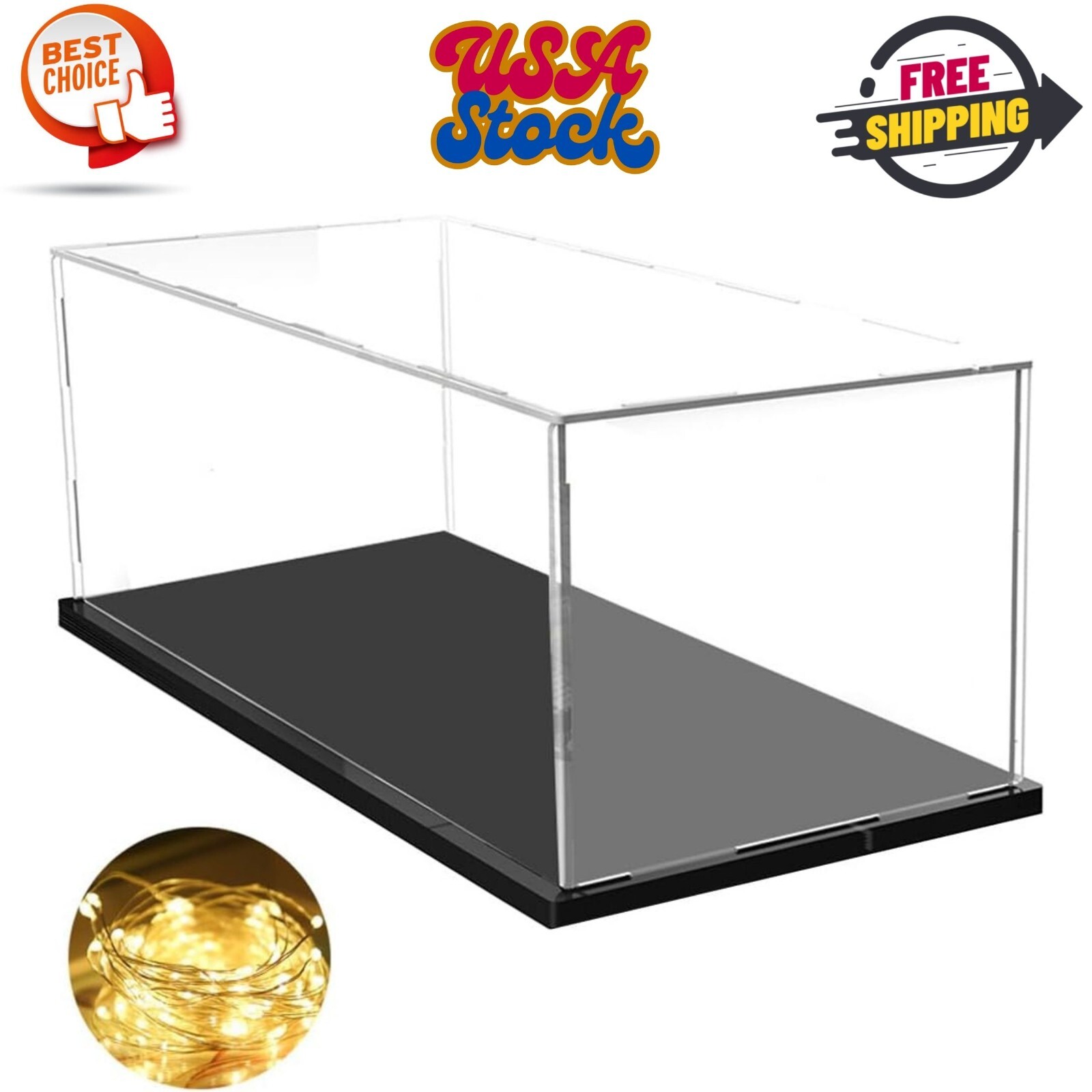 Large Acrylic Display Case (23.6x11.8x7.8) Clear, Suitable 1/8 Scale Models