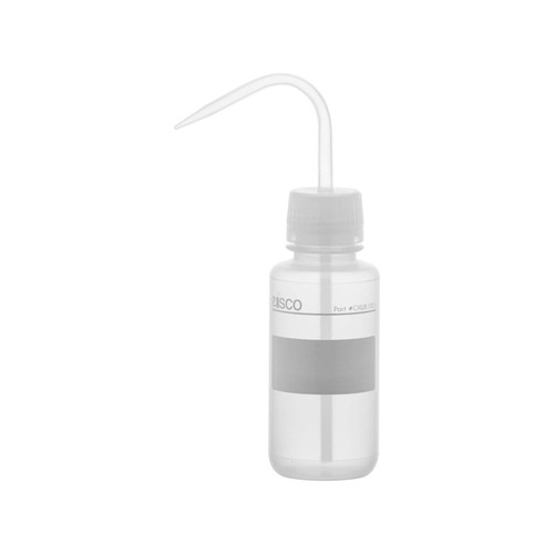 EISCO Chemical Wash Bottle, No Label, 250ml - Wide Mouth, Self Venting, Clear