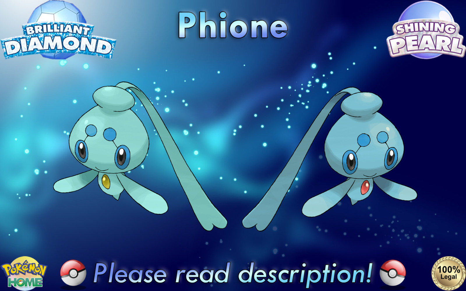 💎Shiny Non-shiny Phione 6IV💎Brilliant Diamond Shining Pearl HOME (💯Legal)