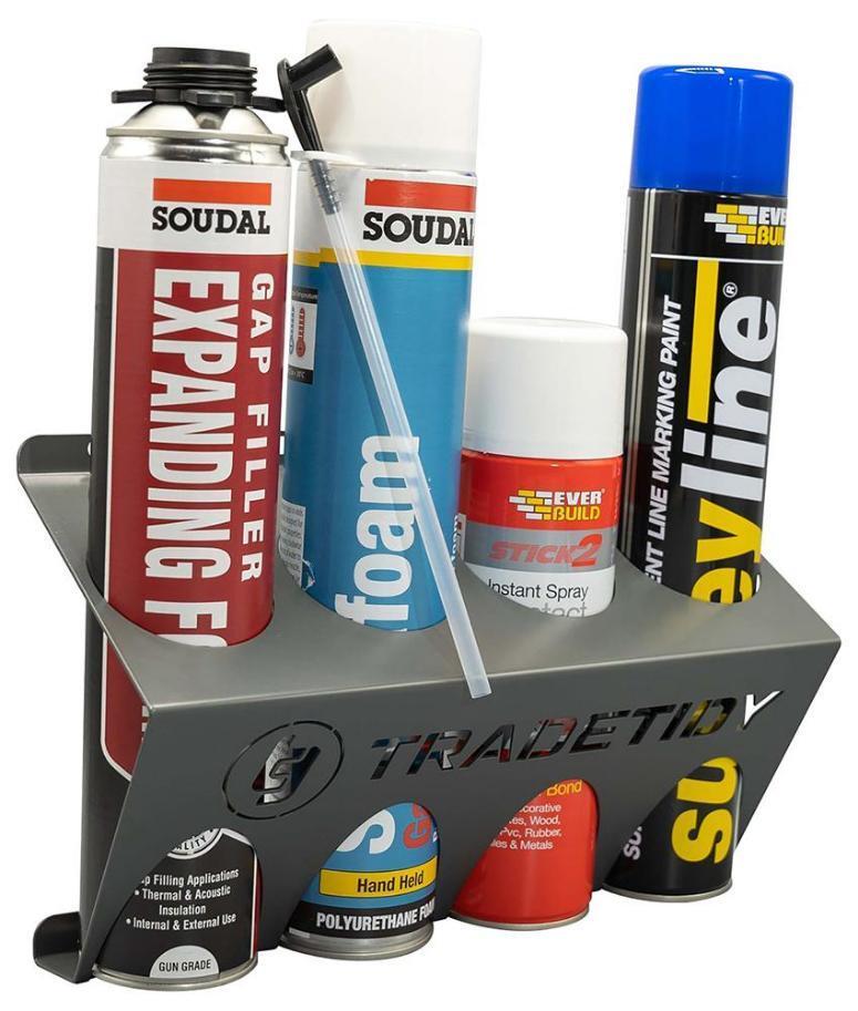 Aerosol & Spray Can Storage Holder for Larger Cans, Grey - TT-SCGL