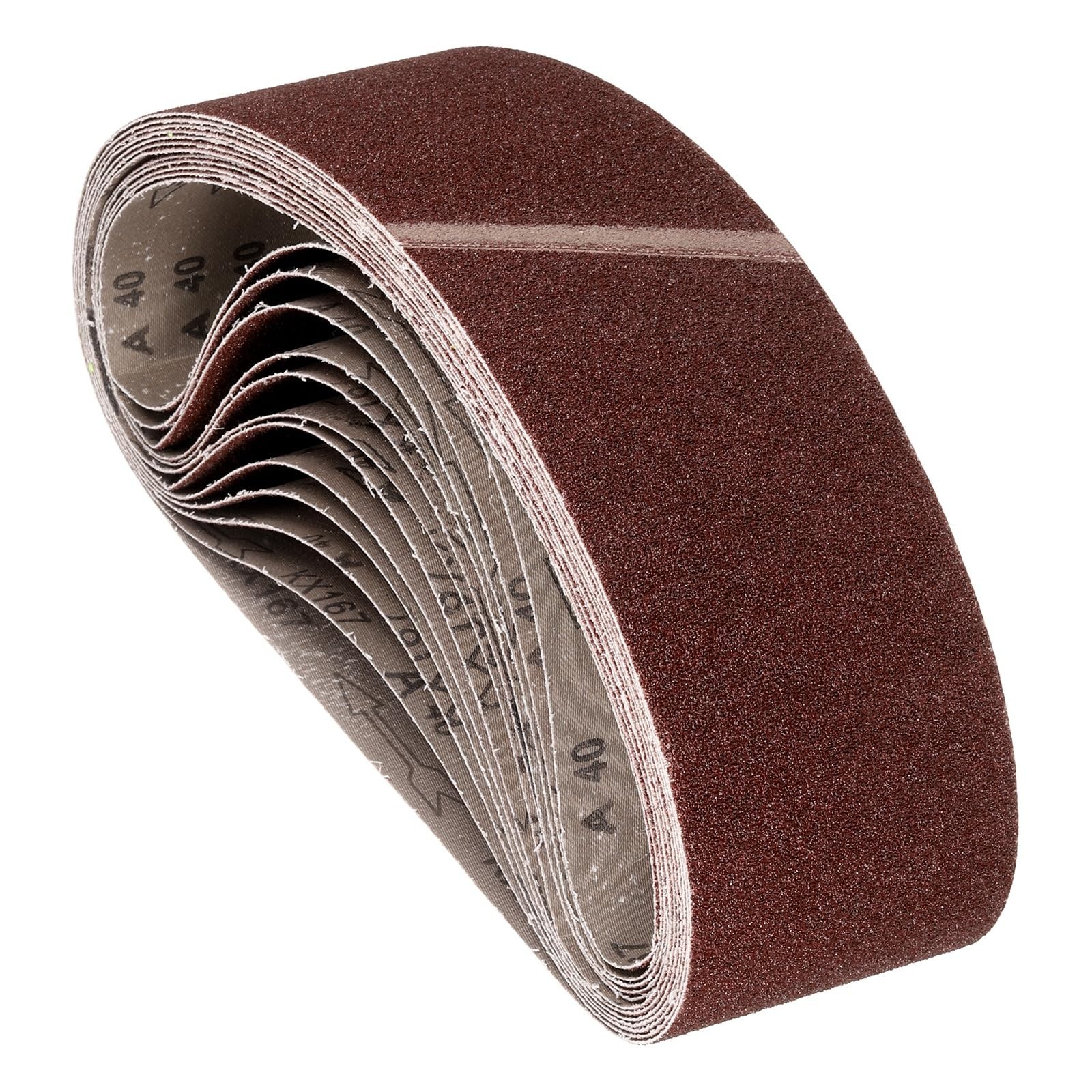 12 Pcs Sanding Belts 3 x 24 Inch 40 Grit Aluminum Oxide Abrasive Sandpaper fo...
