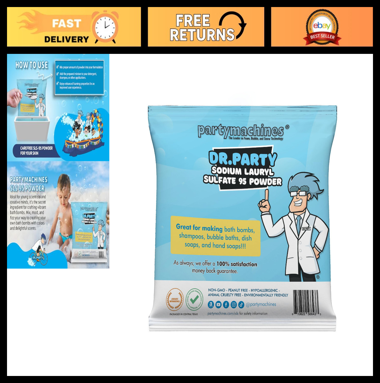 Sodium Lauryl Sulfate 95% Powder - Ideal for DIY Cleaning Products & Formulation
