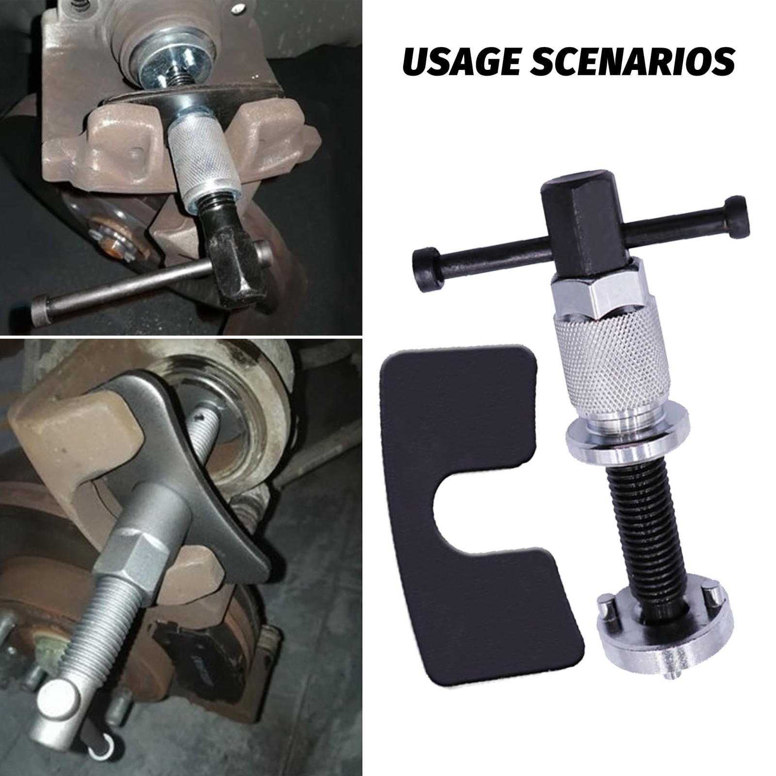 Lonuxi Car Brake Piston Wind Back Tool, Auto Caliper Black/Silver