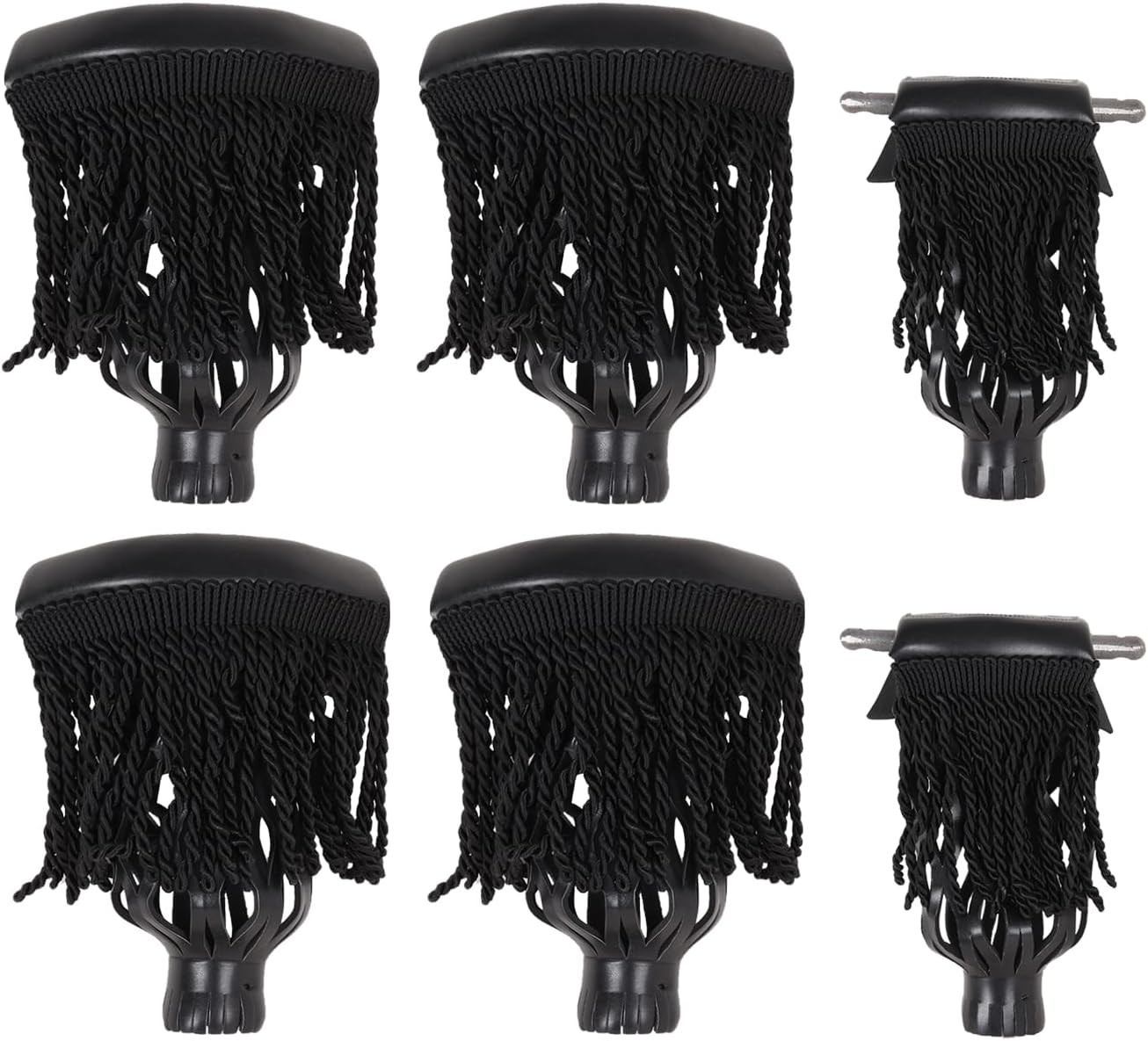 Set of 6 Heavy Duty Leather Billiard Pool Table Pockets - Dark Cherry Smooth