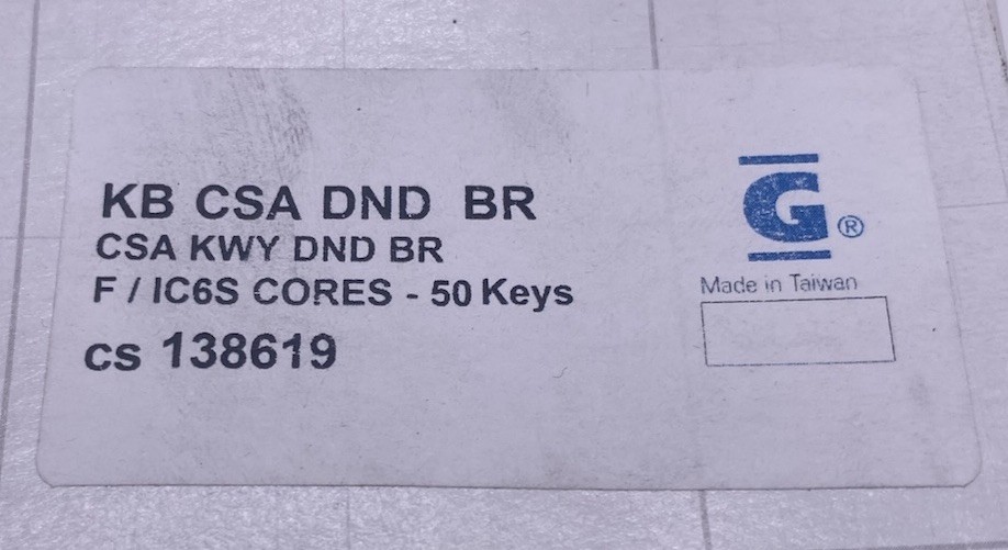 KB CSA DND Brass Key Blank Restricted Do Not Duplicate Key Blank New