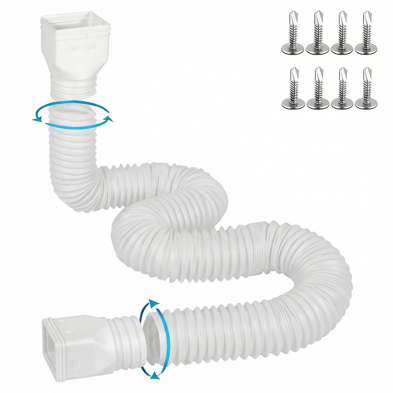 16.5ft Long Gutter Downspout Extensions for Rainwater Drainage, 4” Diamete