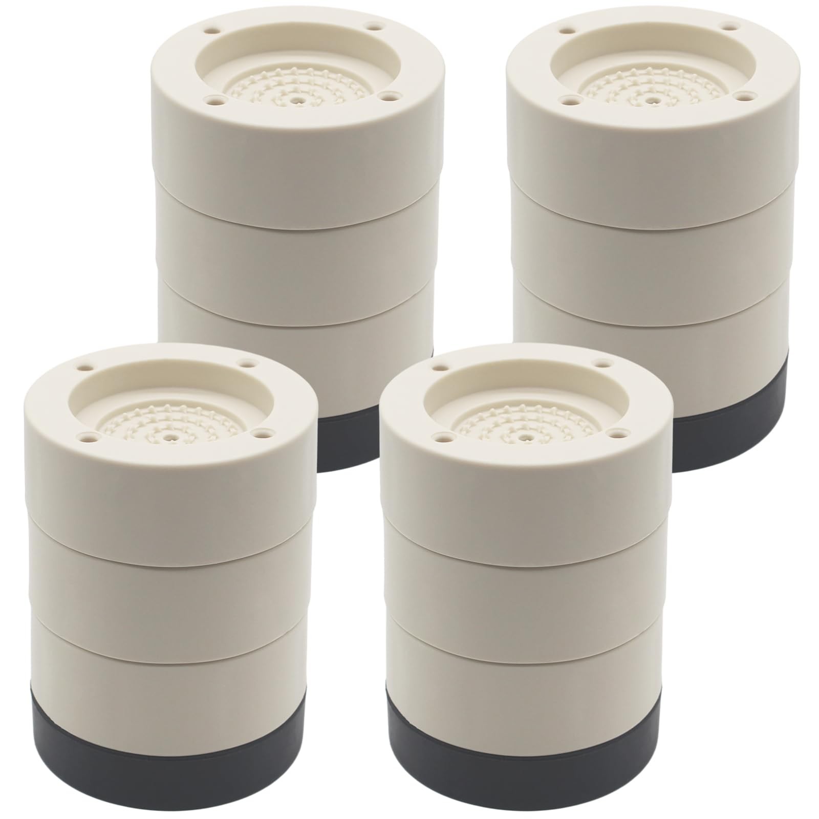 Beige Furniture Risers Bed Risers Adjustable 1 2 3 Inch Set of 4 Round