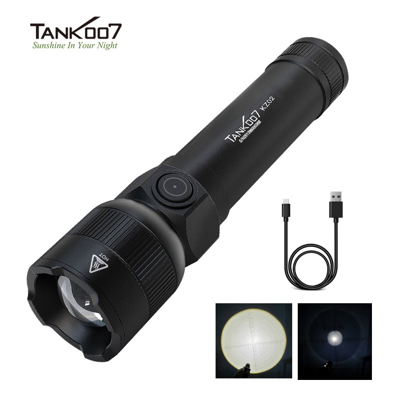 LED Tactical Flashlight Rechargeable Outdoor Pocket Super Bright Zoomable Torch