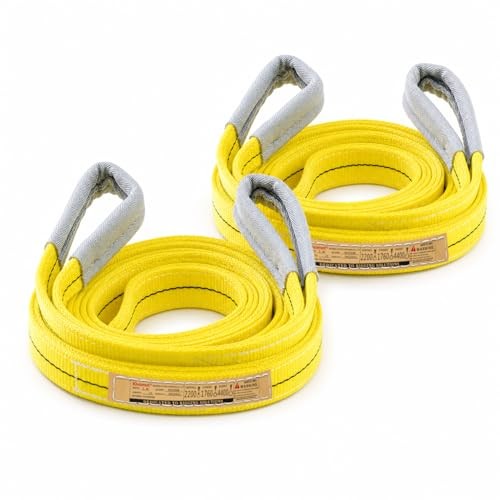 Polyester Web Sling Lifting Straps, 2 Pack 6.5 FT x 1 in Eye and Eye Lifting