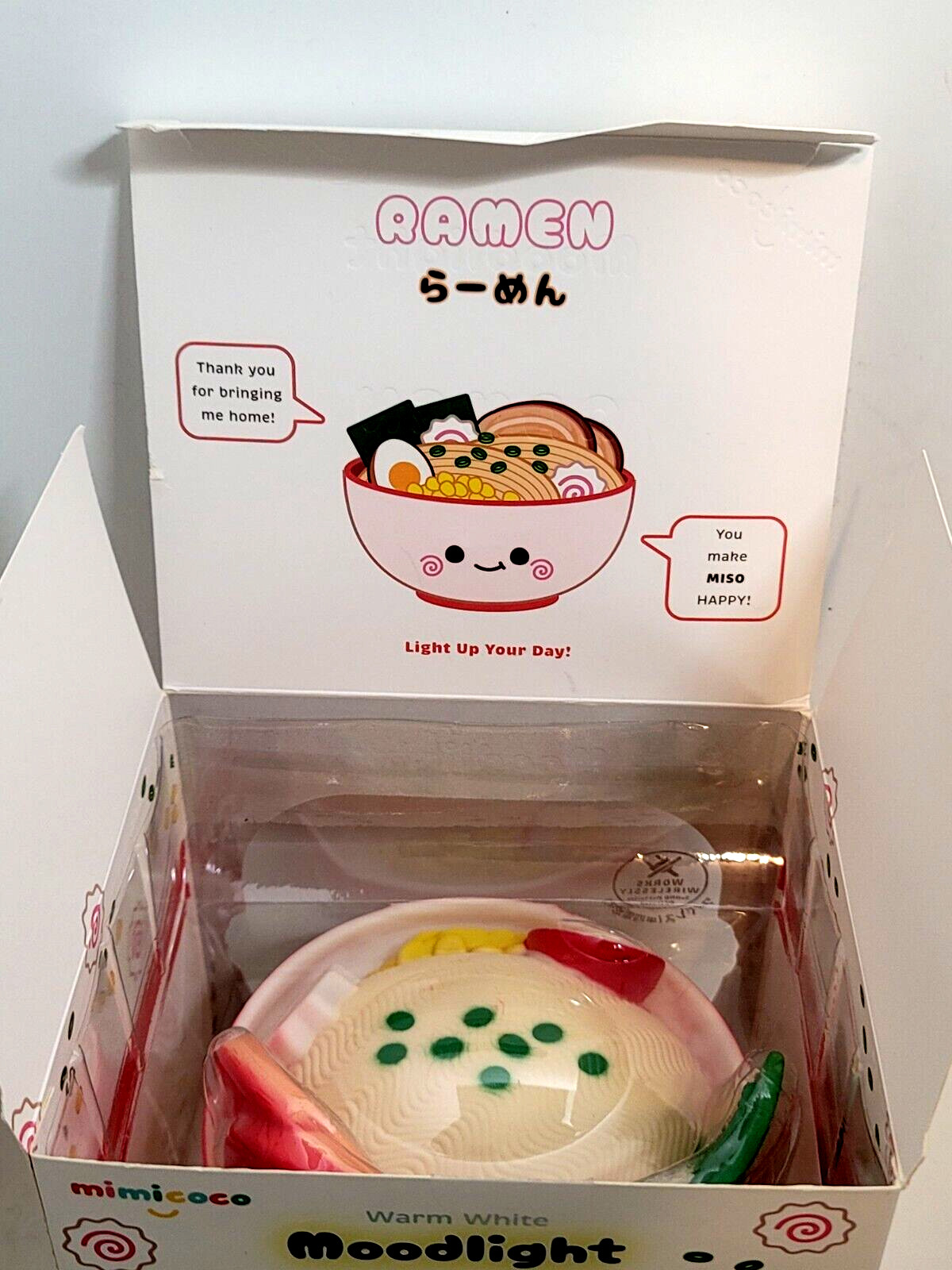 Mimicoco Warm White Ramen Moodlight Works Wirelessly New Open Box Fast Ship