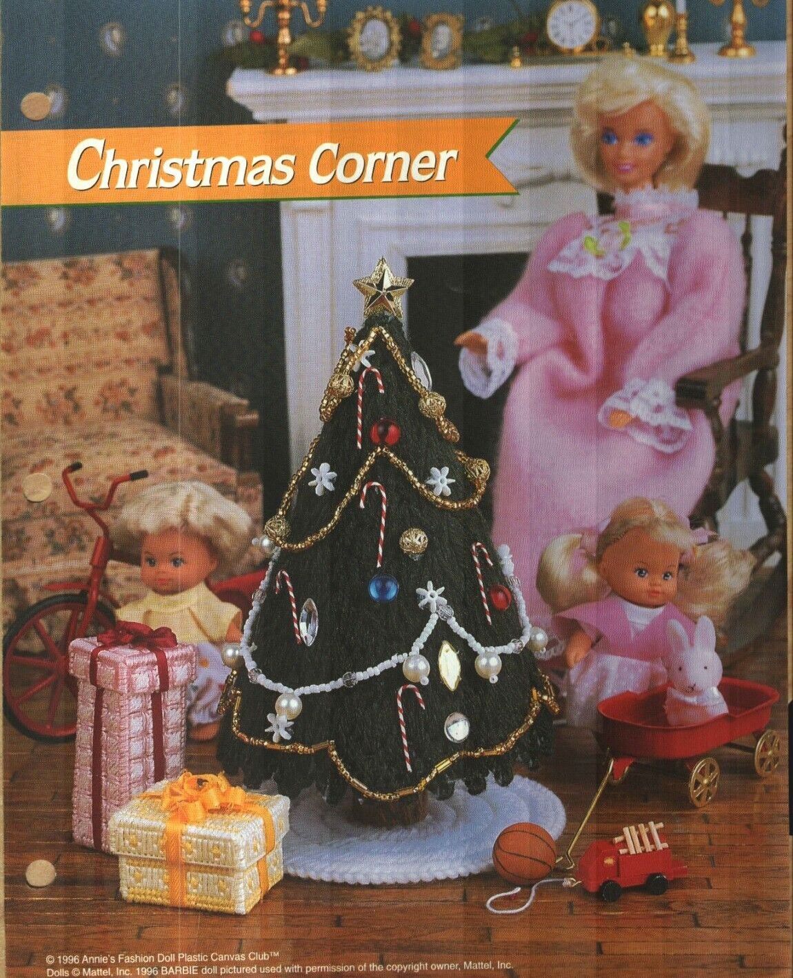 NEW CHRISTMAS CORNER FASHION DOLL ANNIE'S PLASTIC CANVAS PATTERN INSTRUCTIONS