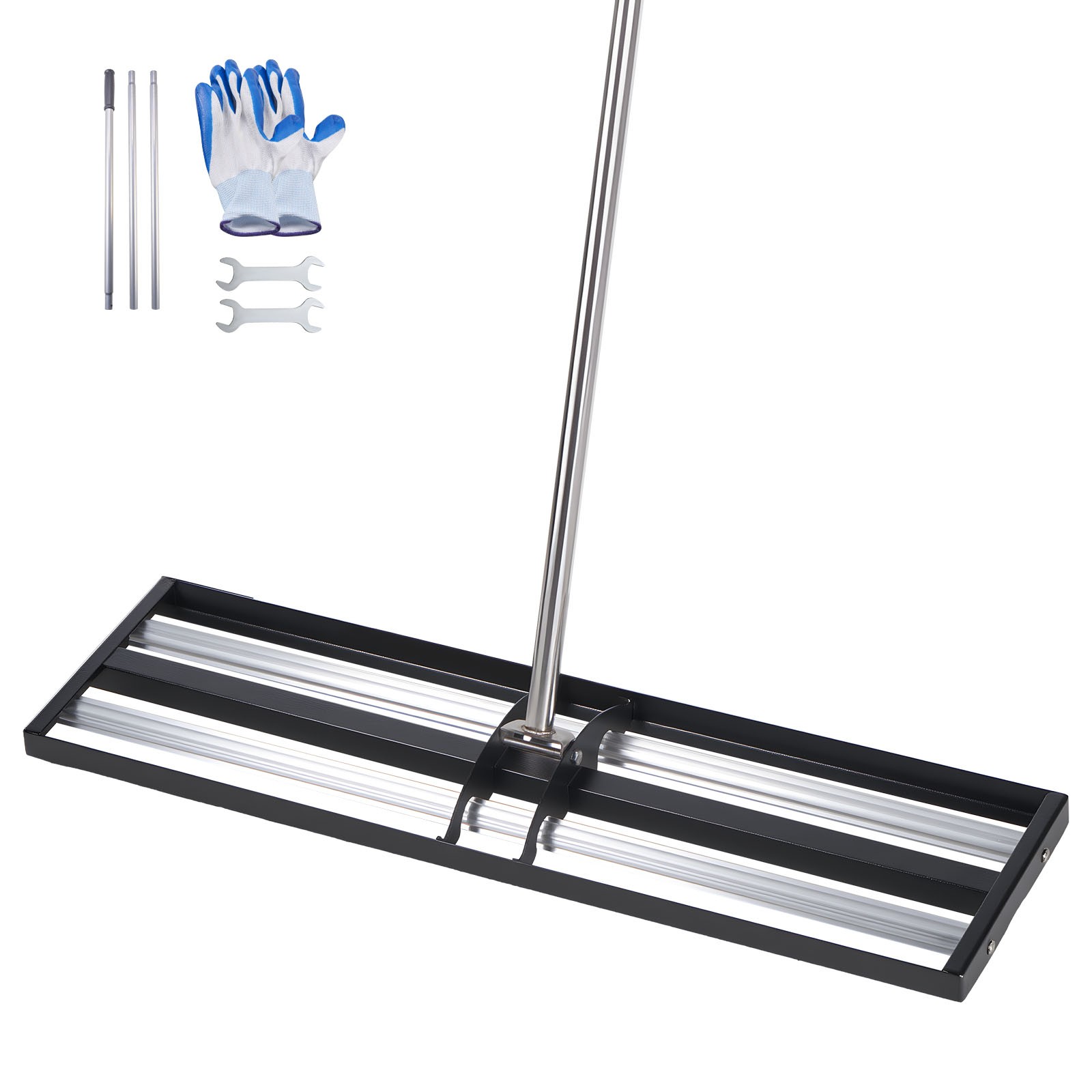 VEVOR 30x10 in Lawn Leveling Rake 83.9 in Adjustable Handle for Yard Heavy Duty