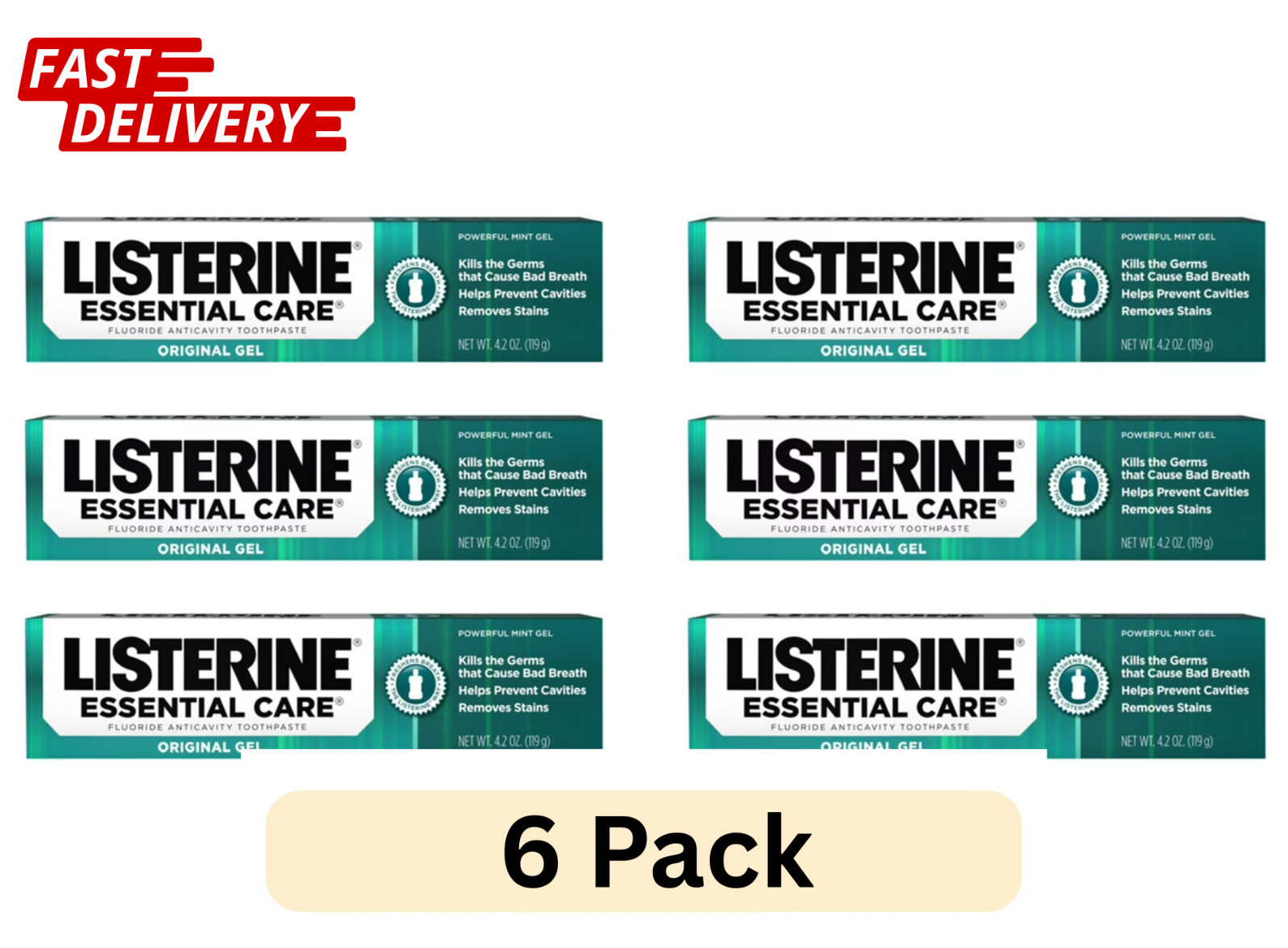 Listerine Essential Care Original Gel Fluoride Toothpaste, Prevents Bad Breath 6