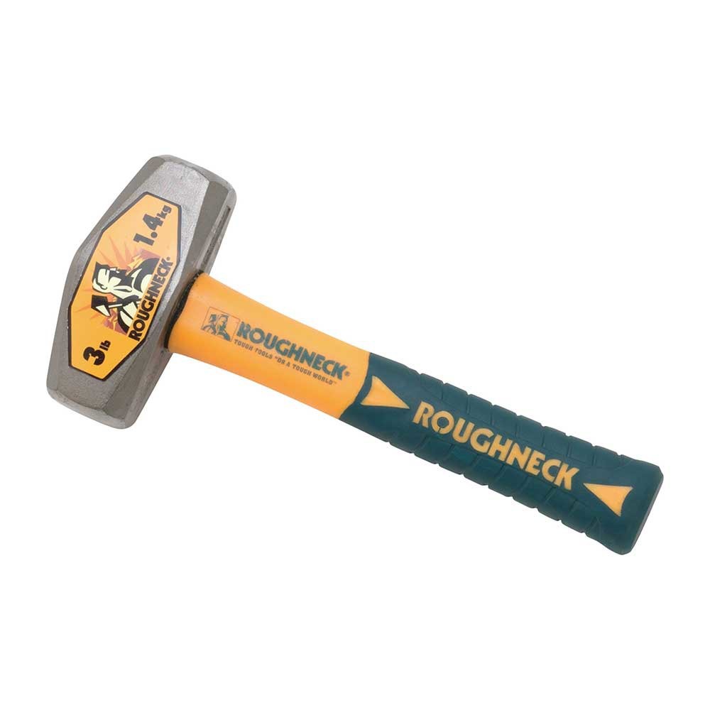 Roughneck 3-Lb. Drilling Hammer - Fiberglass Handle W/  Nonslip Cushion Grip