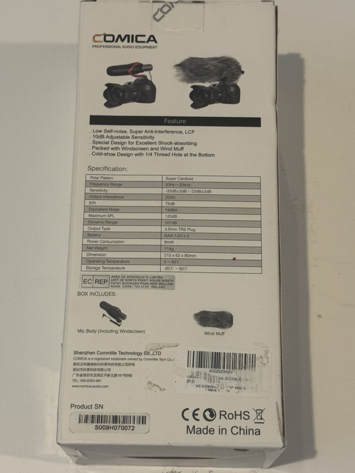 COMICA CVM-V30 Pro Shotgun Camera Microphone Supercardioid 3.5mm – Open Box