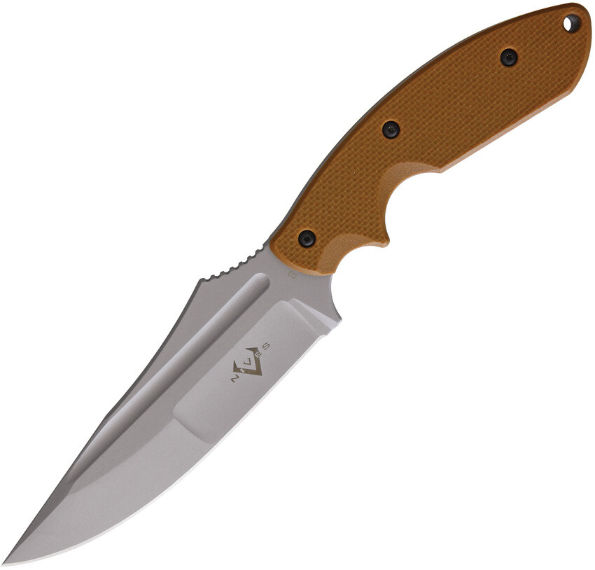 V NIVES Frontier Survivor Coyote Brown G10 D2 Steel Fixed Blade Knife 30220
