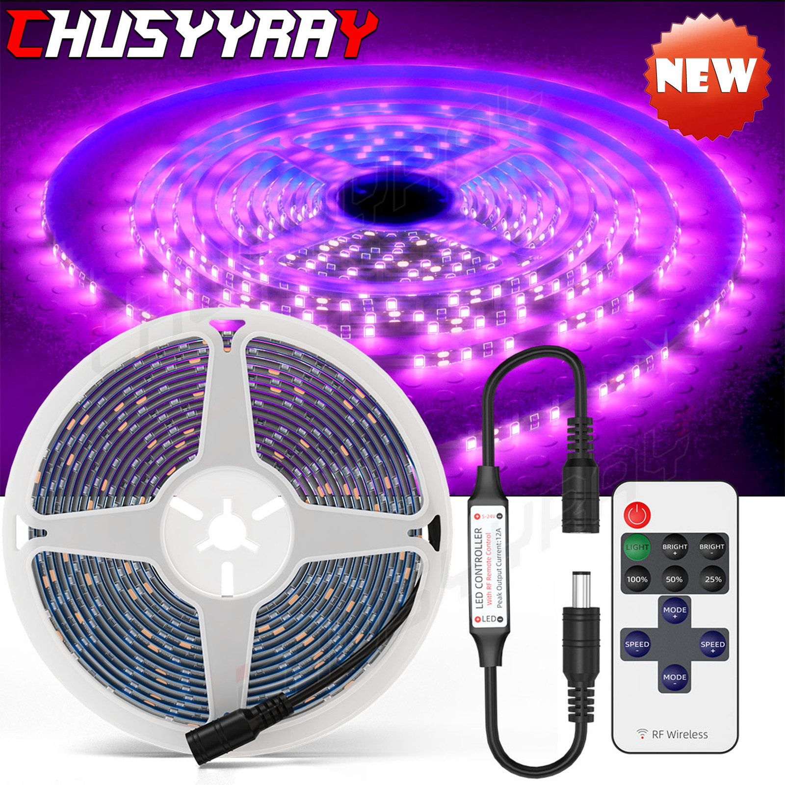 LED Black Light Night fishing led Strip UV Ultraviolet boat bass fishing 12v