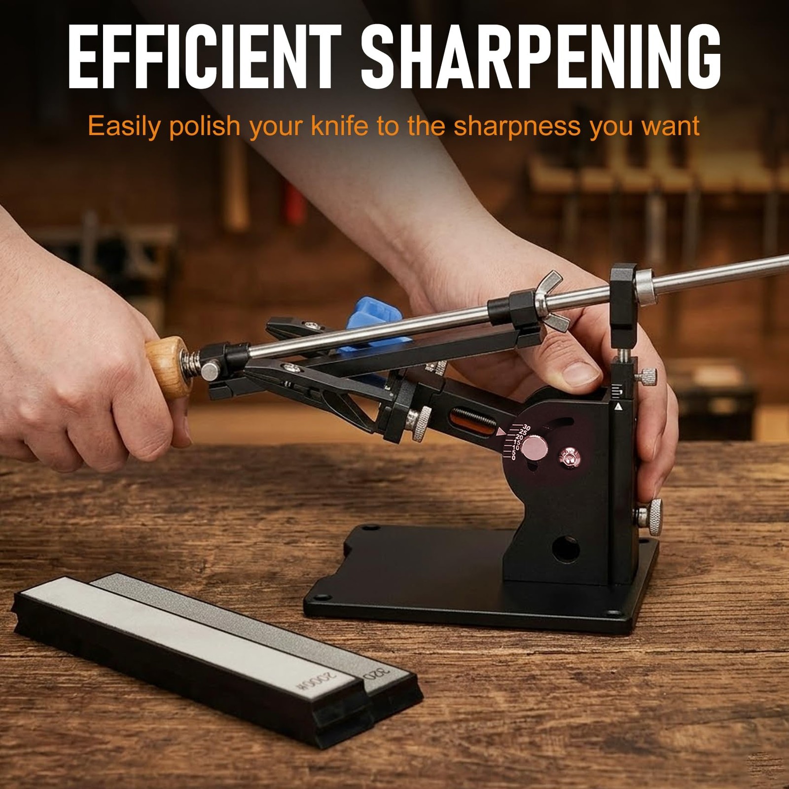 Professional Knife Sharpener System – Precision Adjustable Angle 15-30° – 3-S...