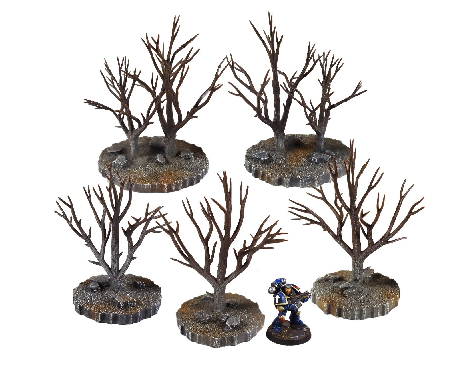 Handmade Sparse Dying Trees Set of 5 | RPG Wargaming Terrain, Desolate Scenery