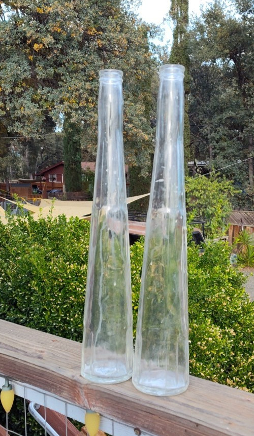 2    Vintage DRL Solaro Italy Glass Decanter Wine Bottle  17” Tall