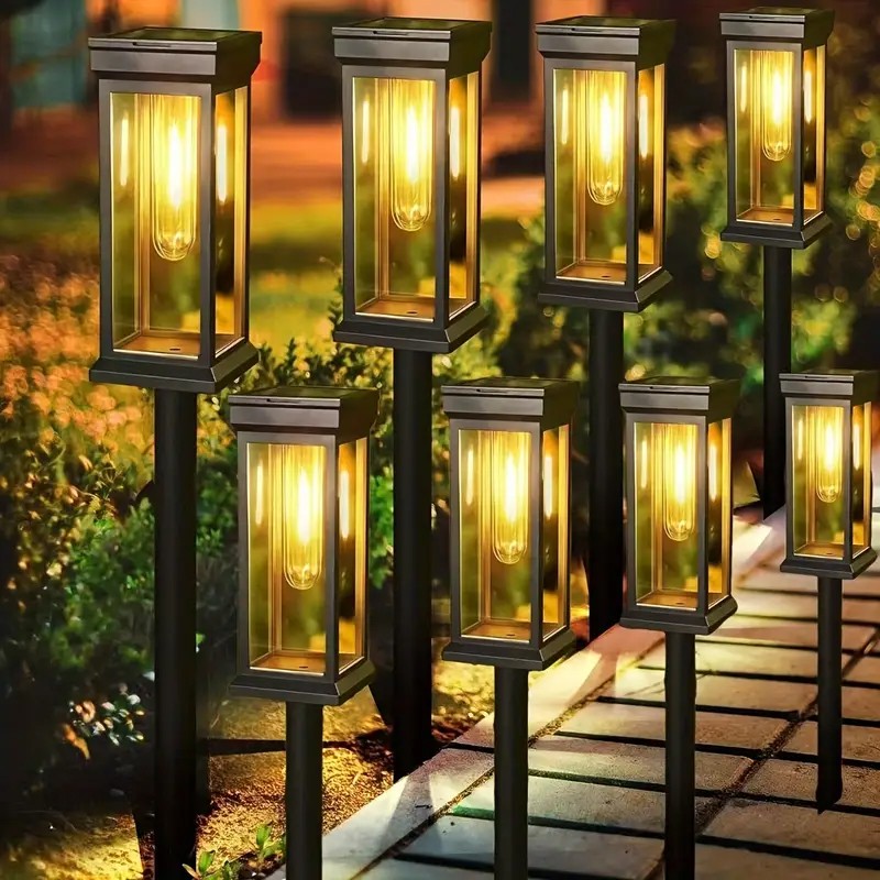 8 Pack Solar Garden Lights Waterproof Landscape LED Lights Outdoor Pathway Yard