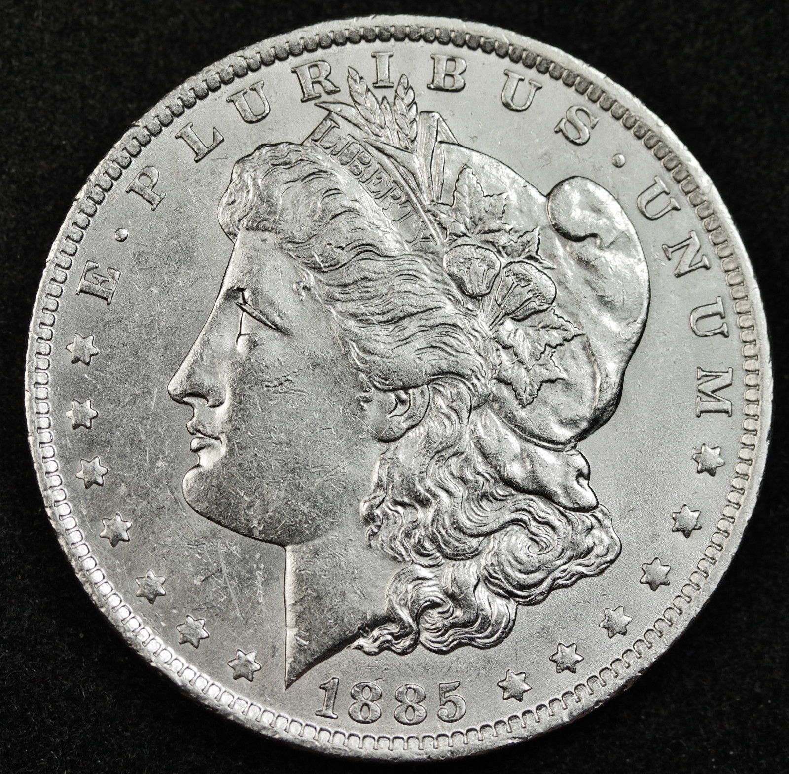 1885-o Morgan Silver Dollar.  B.U.  (Inventory A)