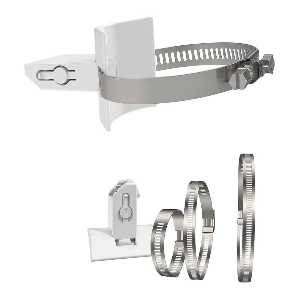 Stainless Steel Clamp-On Monitoring Bracket with Upright Pole and Base Support