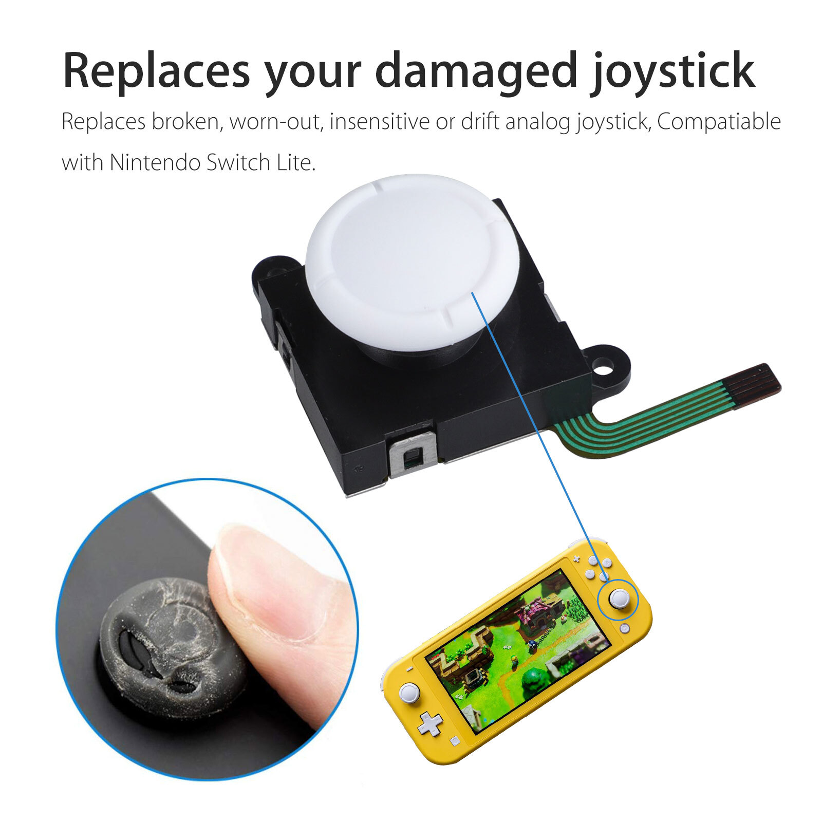 3D Analog Joystick Replacement Repair Tools Kit for Nintendo Switch Lite Joy-Con