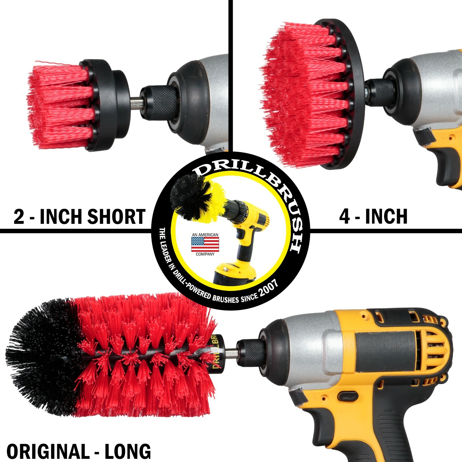 Outdoor Cleaning Drill Brushes - Garage Drill Brush Kit