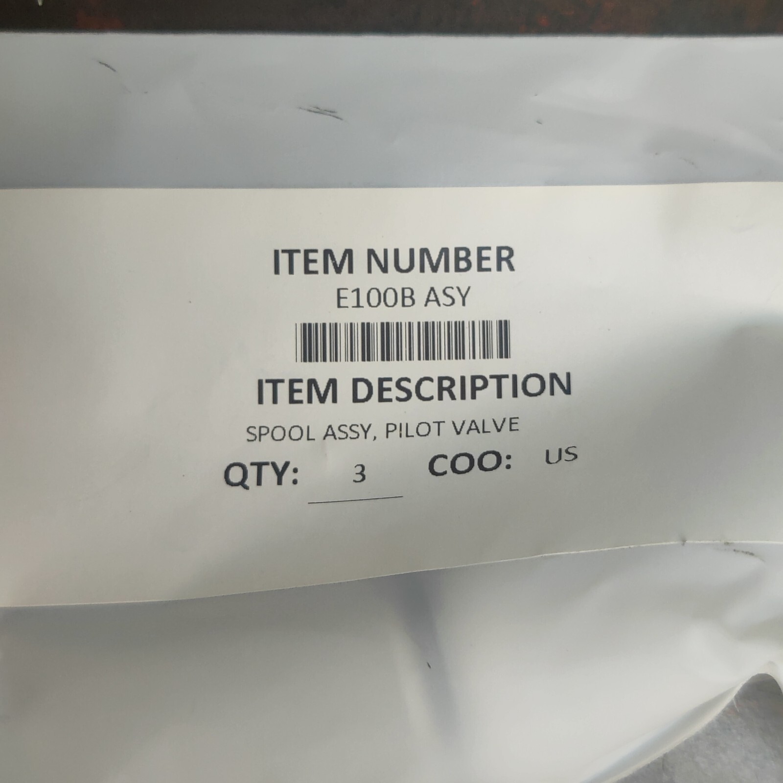 Versamatic Spool, PN# E100B ASY
