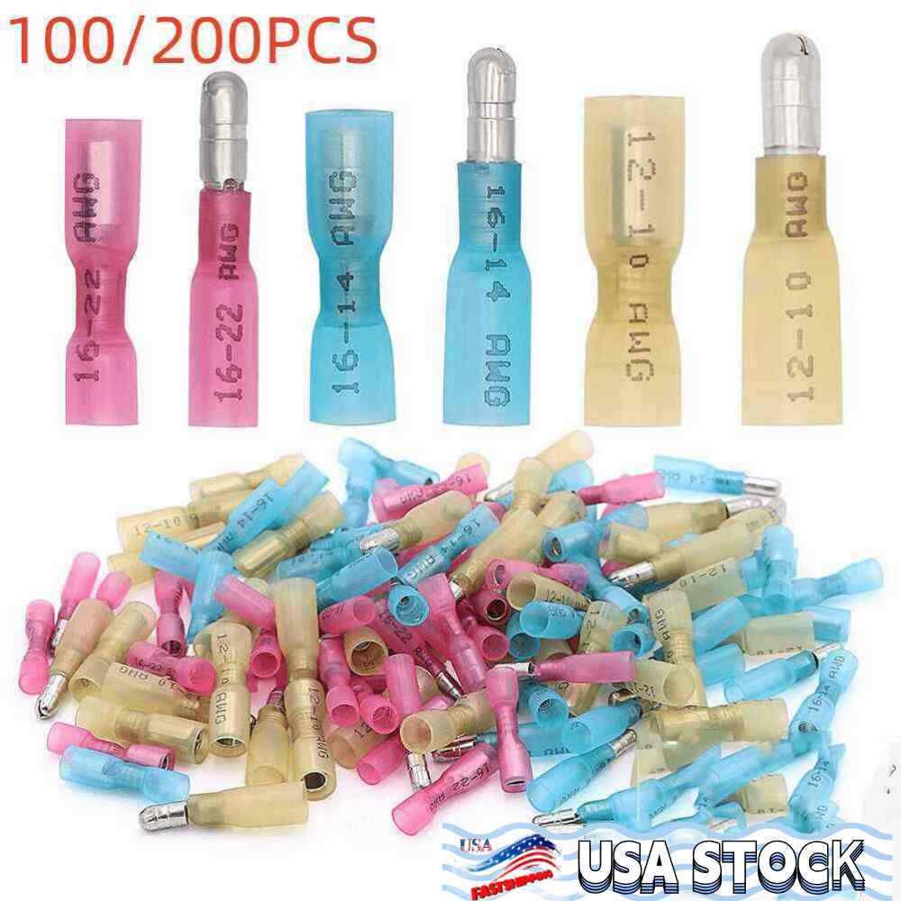 10-22Ga Waterproof Heat Shrink Bullet Female Male Wire Connector Crimp Terminals