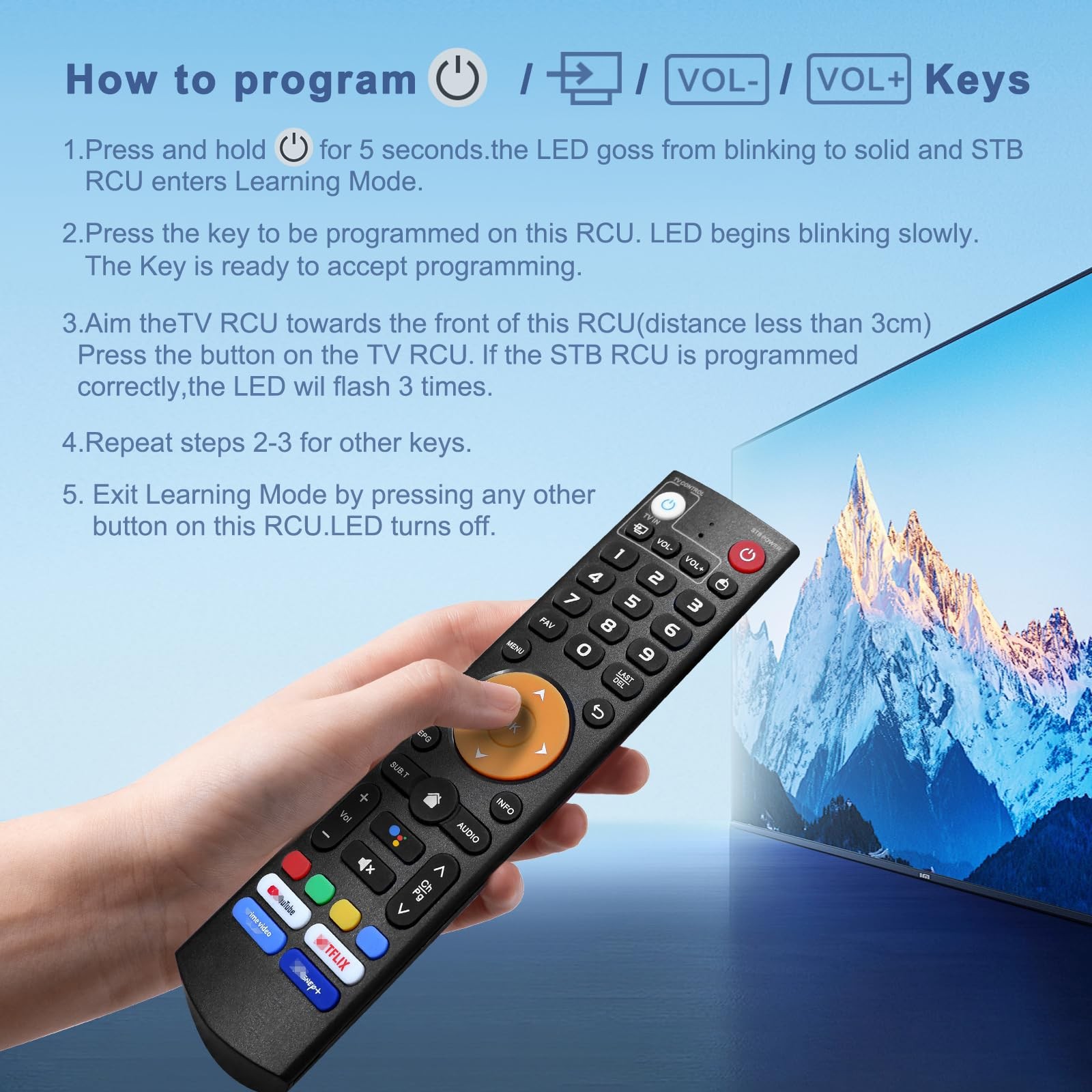 Replacement Learning Bluetooth Voice Remote Control fit for vSeeBox V3 Plus/P...