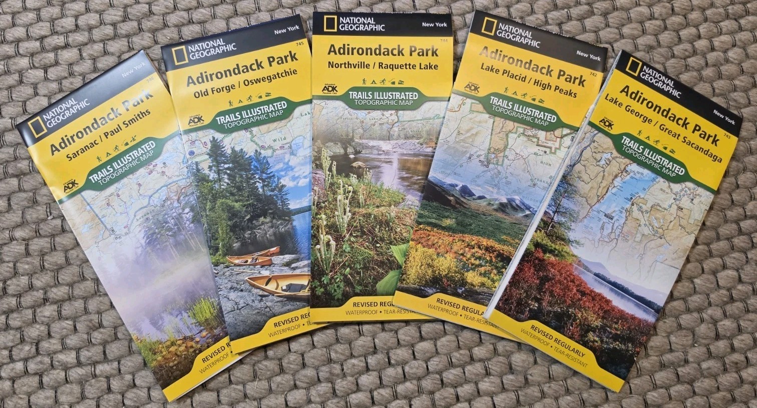 National Geographic Trails Topographic Maps Adirondack Park 5 Pack Bundle