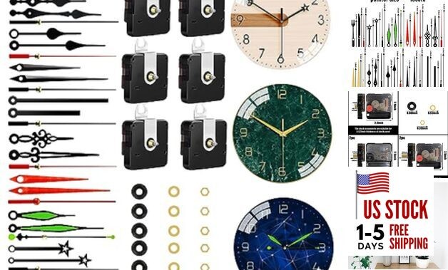 6 PCS High Torque Quartz Clock Movement Mechanism Replacement Clock Kit Style 2