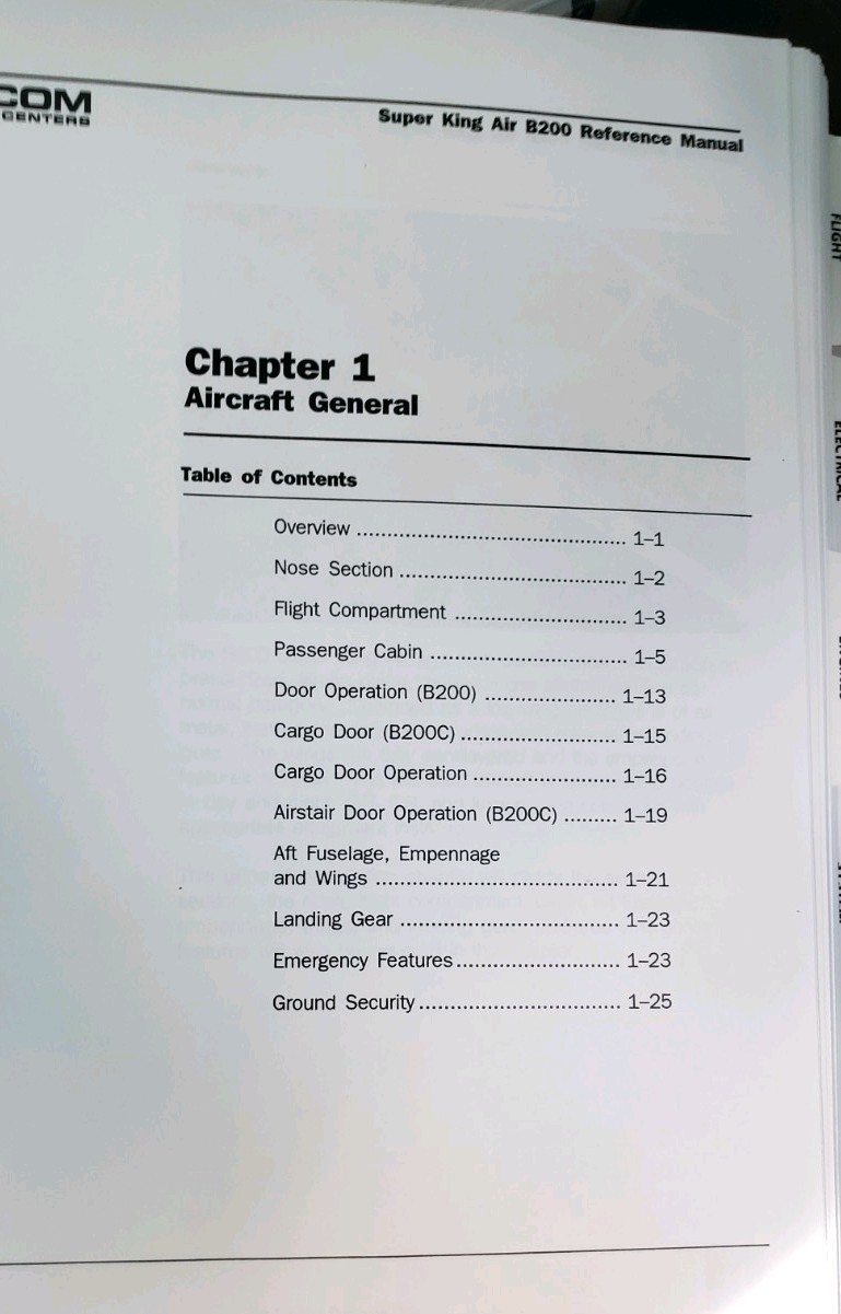 SIMCOM Beechcraft Super King Air B200 Reference Manual 9/2000