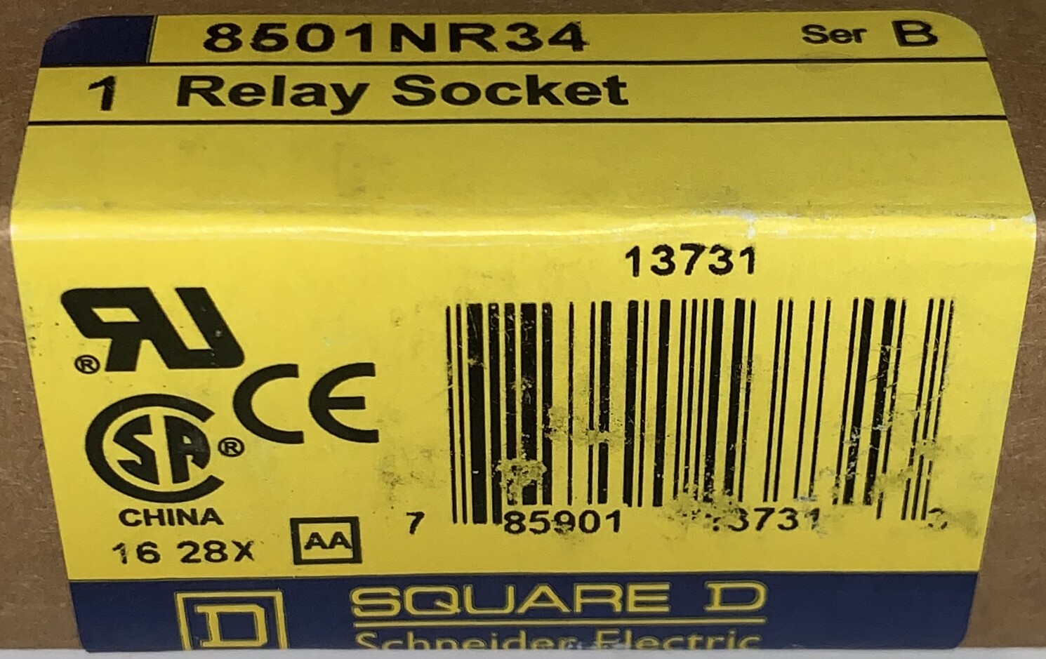 SQUARE D 8501NR34 10 AMP 300 V Relay Base Socket Din Rail Mount 1628X 20 AMP Max