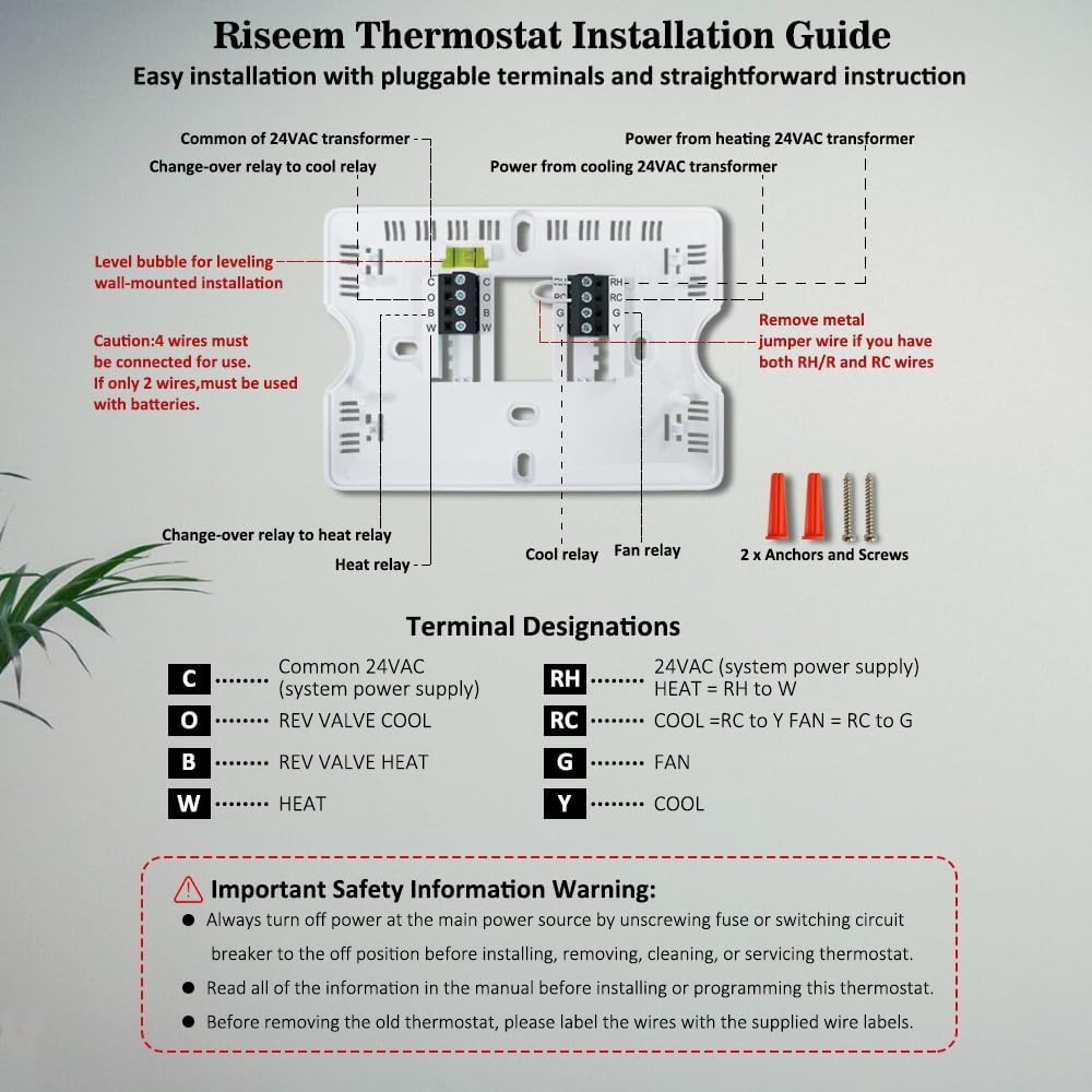 Non-Programmable Digital Thermostat with White Backlight - Energy Efficient