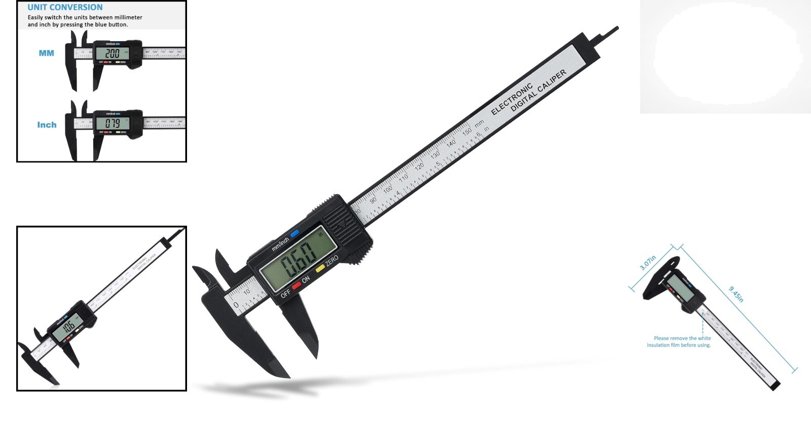Durable 0-6" Digital Caliper - Accurate Measurement Tool with LCD Display