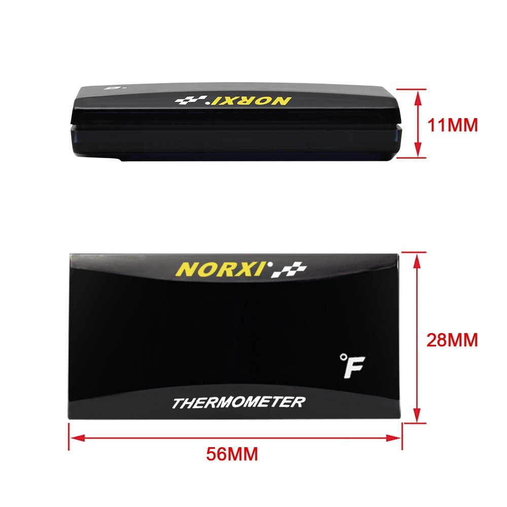 Koso Water Temperature Gauge Fahrenheit thermometer Norxi Meter RED Motorcycle