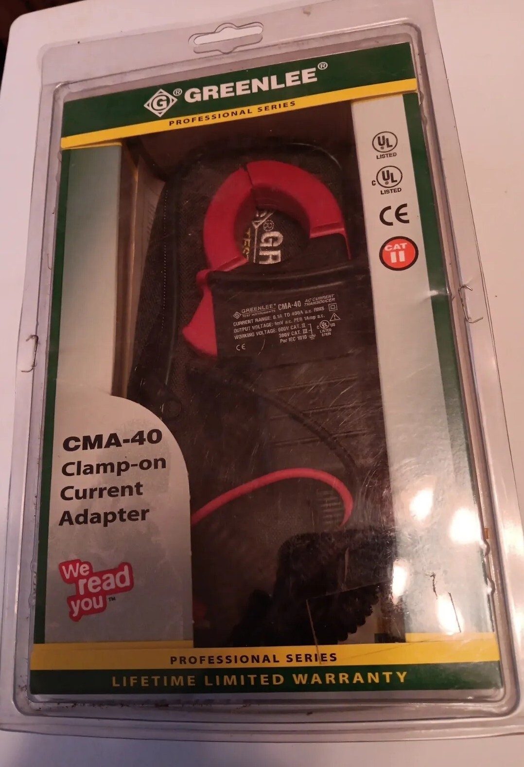 Greenlee CMA-40 AC Current Transducer Range 0.1A To 400A With Soft Case