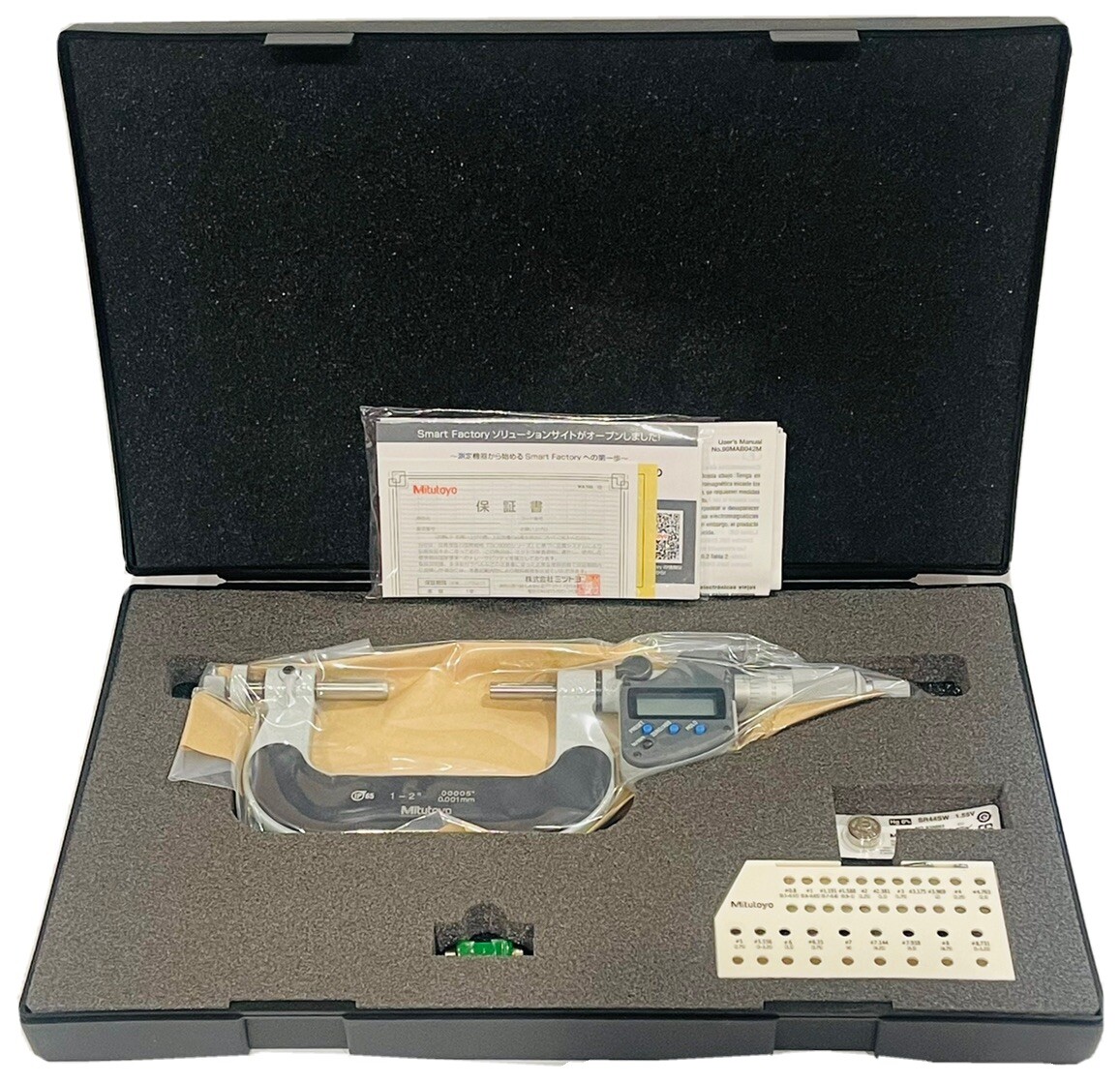 Mitutoyo 324-352-30 Gear Tooth Micrometer 1-2" Range, .00005"/0.001mm Resolution