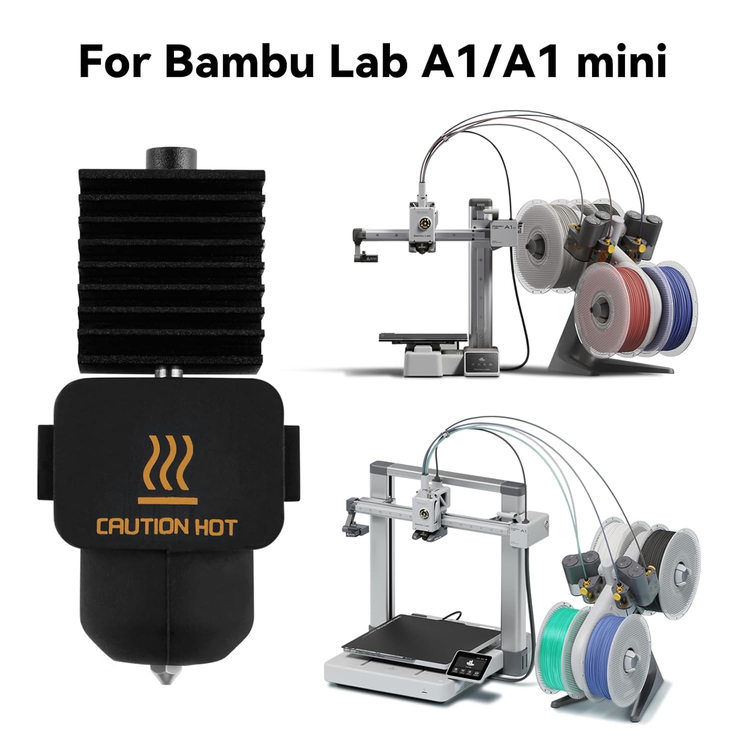 Extruder Hotend Kit for Bamboo Lab A1, A1 Mini 3D Printer, Heating Block...