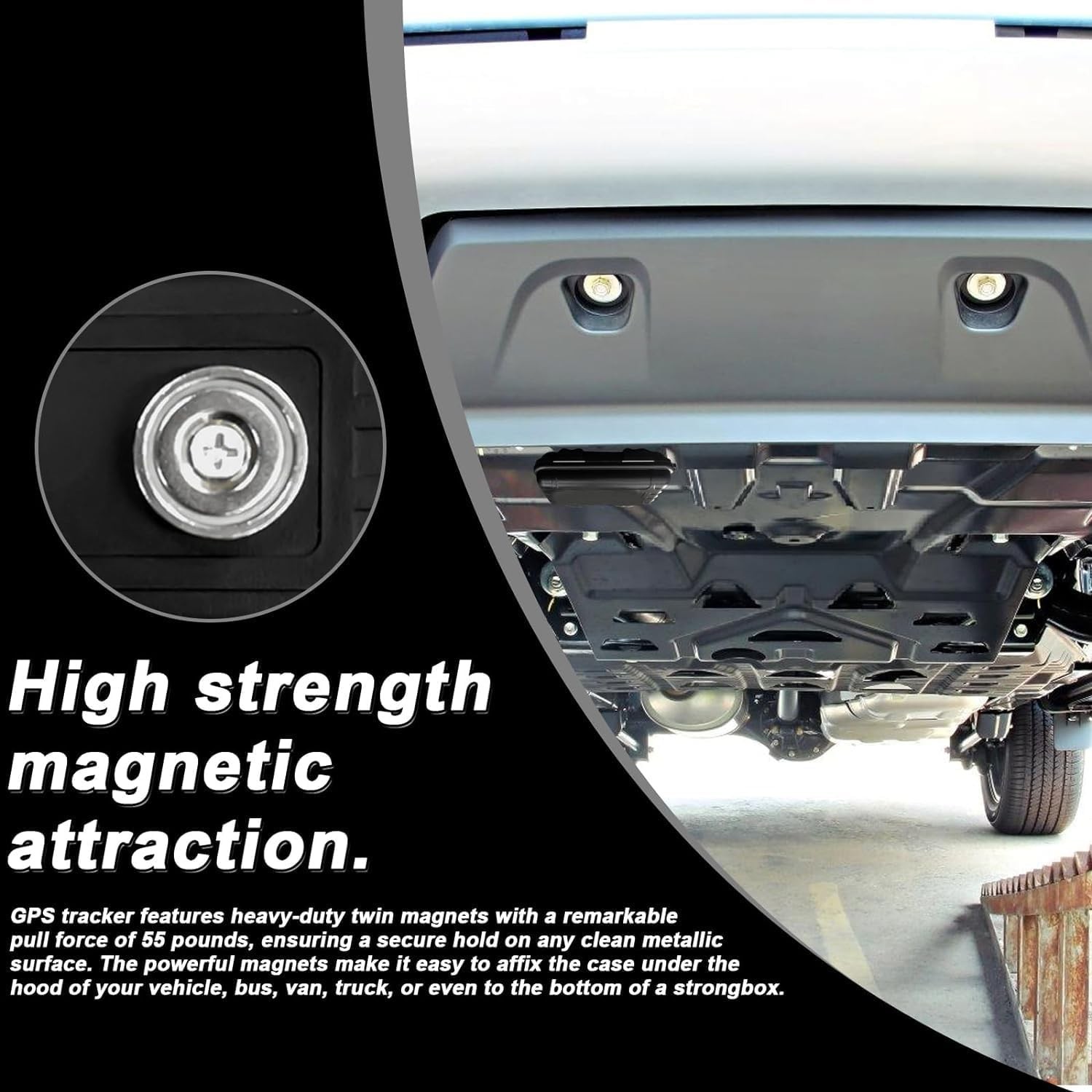 Hidden Magnetic Key Holder — Mounts Under Car | Indoor & Outdoor | Black