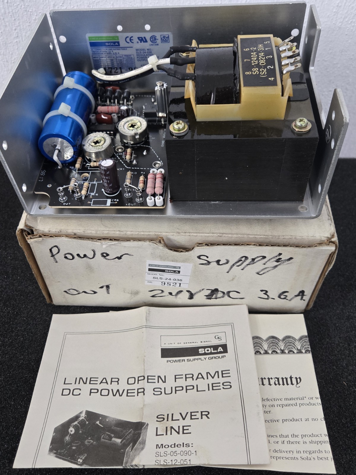 NOS SOLA SLS-24-036 Regulated Power Supply 24VDC @ 3.6A