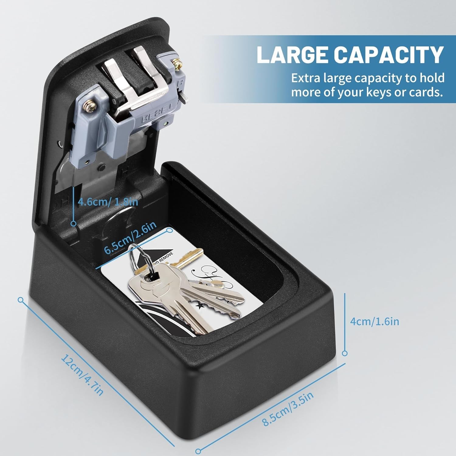 Key Lock Box for Outside - Sturdy and Durable 1-Quantity, Black