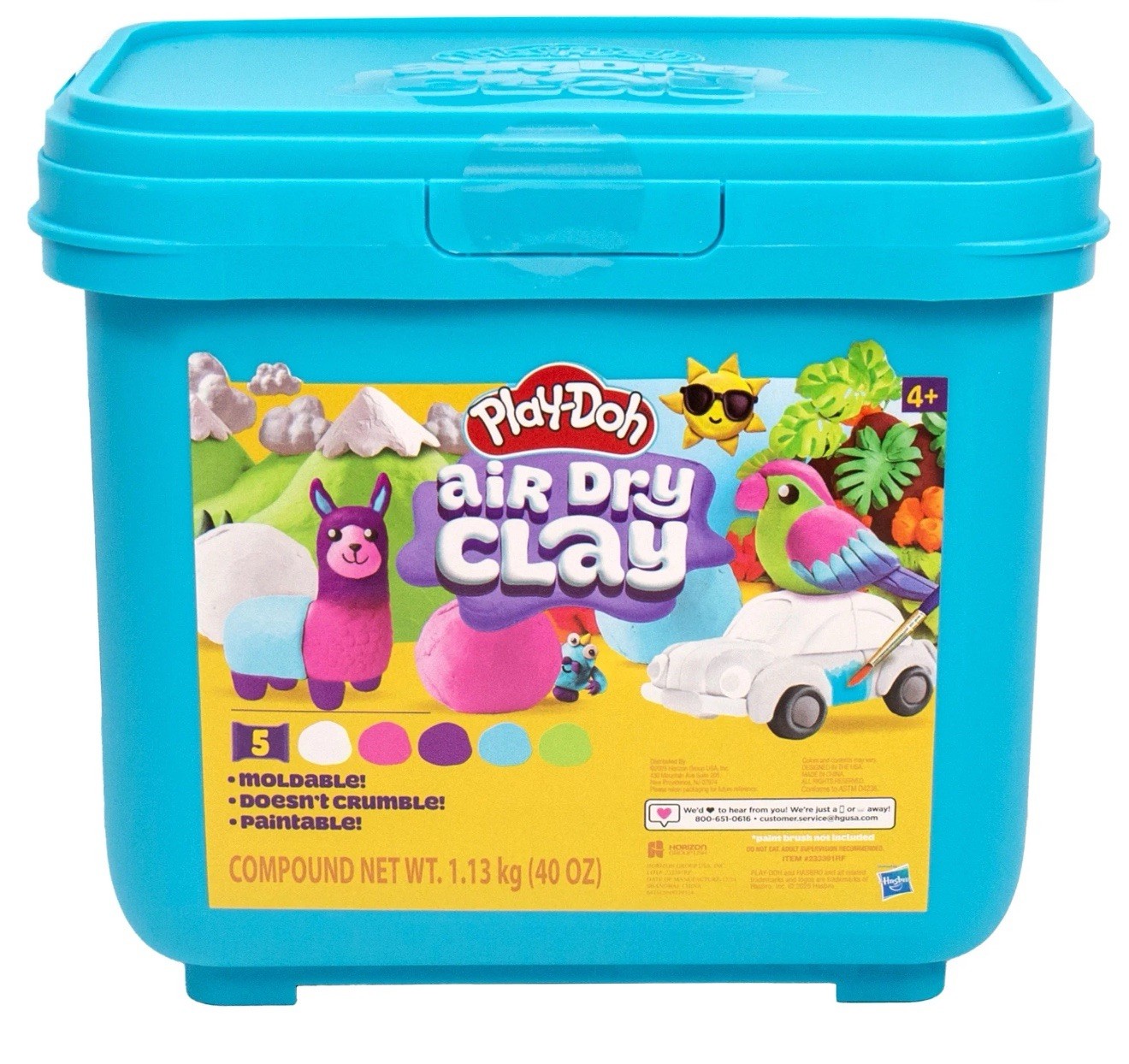 Play-Doh Brand Multicolor Air Dry Clay Bucket, 40 oz